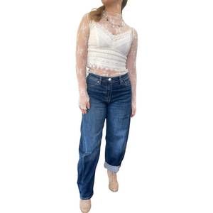 NEW ARTEMIS VINTAGE high rise relaxed tapered barrel jeans in dark wash